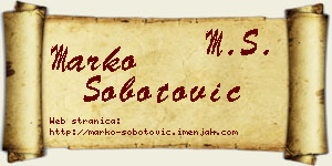 Marko Šobotović vizit kartica